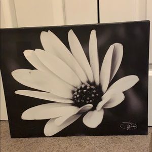 Black & white flower canvas